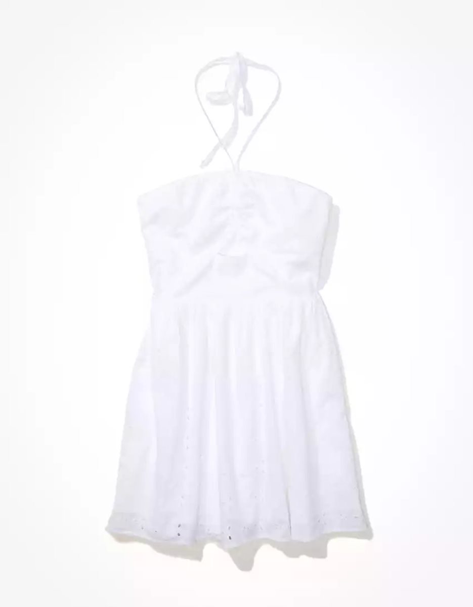 Mini Robe American Eagle AE Cinch Halter Blanche Femme | GAP-65653305